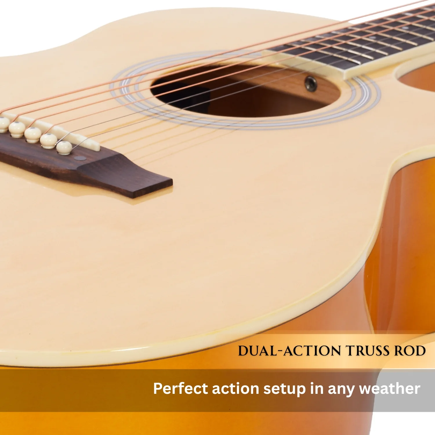 Vault EA20 Guitar Kit with Learn to Play Ebook, Bag, Strings, Straps, Picks, String winder & Polishing Cloth - 40 inch Cutaway Acoustic Guitar - Image 55