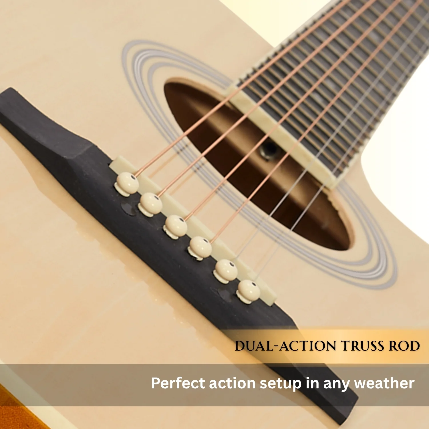Vault EA20 Guitar Kit with Learn to Play Ebook, Bag, Strings, Straps, Picks, String winder & Polishing Cloth - 40 inch Cutaway Acoustic Guitar - Image 6