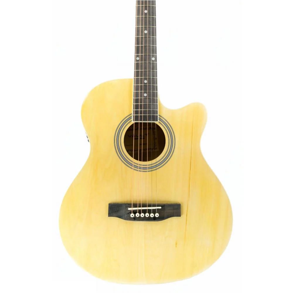Vault EA20CE 40 Inch Cutaway Electro Acoustic Guitar With Bag, Strings, Straps, Picks, String Winder, Polishing Cloth & Ebook - Image 3