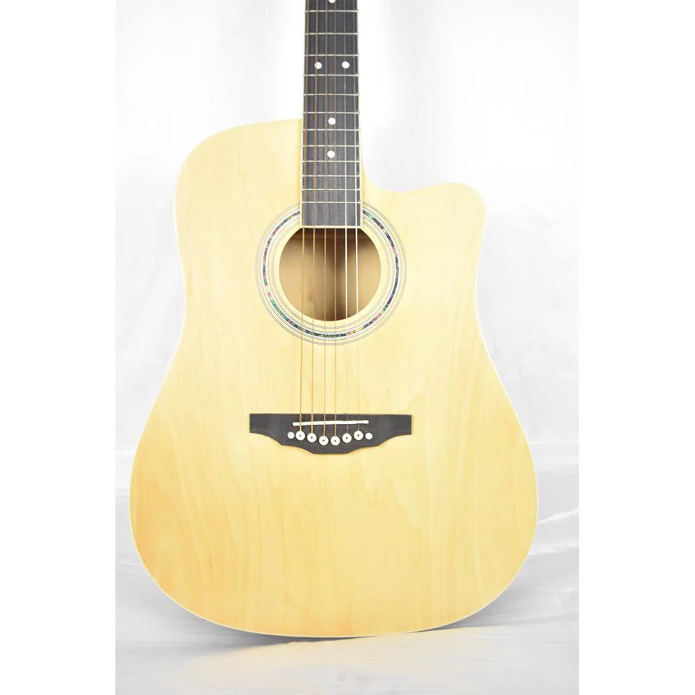 Vault ED-10CE 41 inch Cutaway Electro Acoustic Guitar - Natural - Open Box B Stock - Image 2