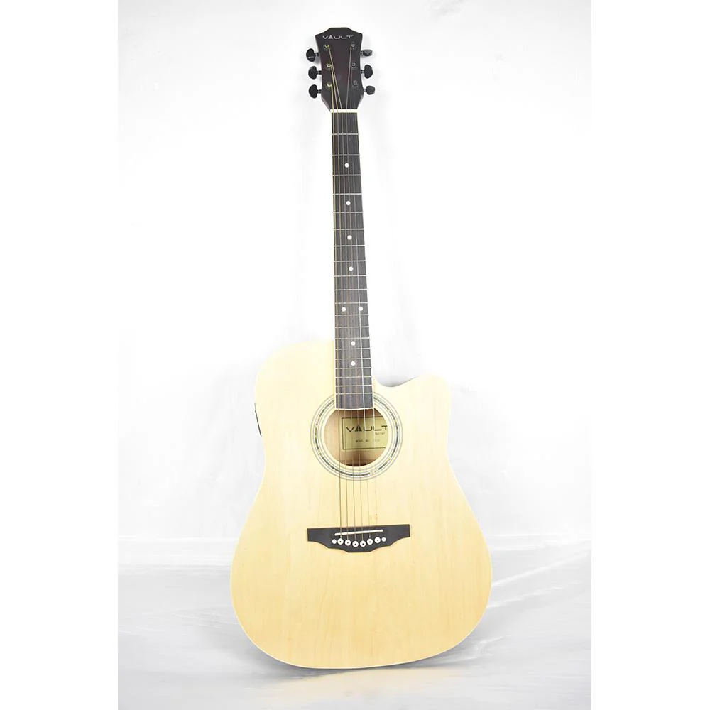 Vault ED-10CE 41 inch Cutaway Electro Acoustic Guitar - Natural - Open Box B Stock - Image 9