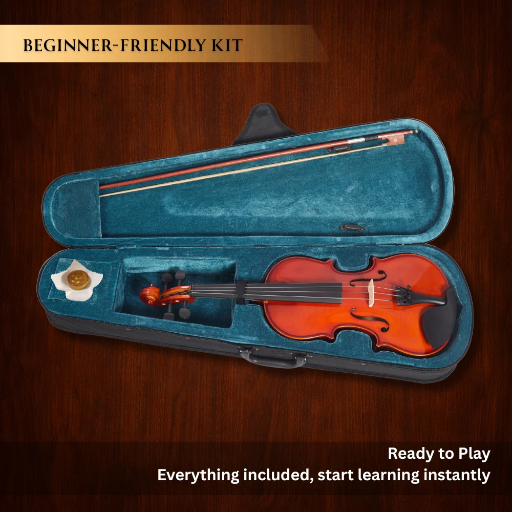 Vault Fiddler 4/4 Violin with Bow, Rosin & Case (Outfit) - Image 7