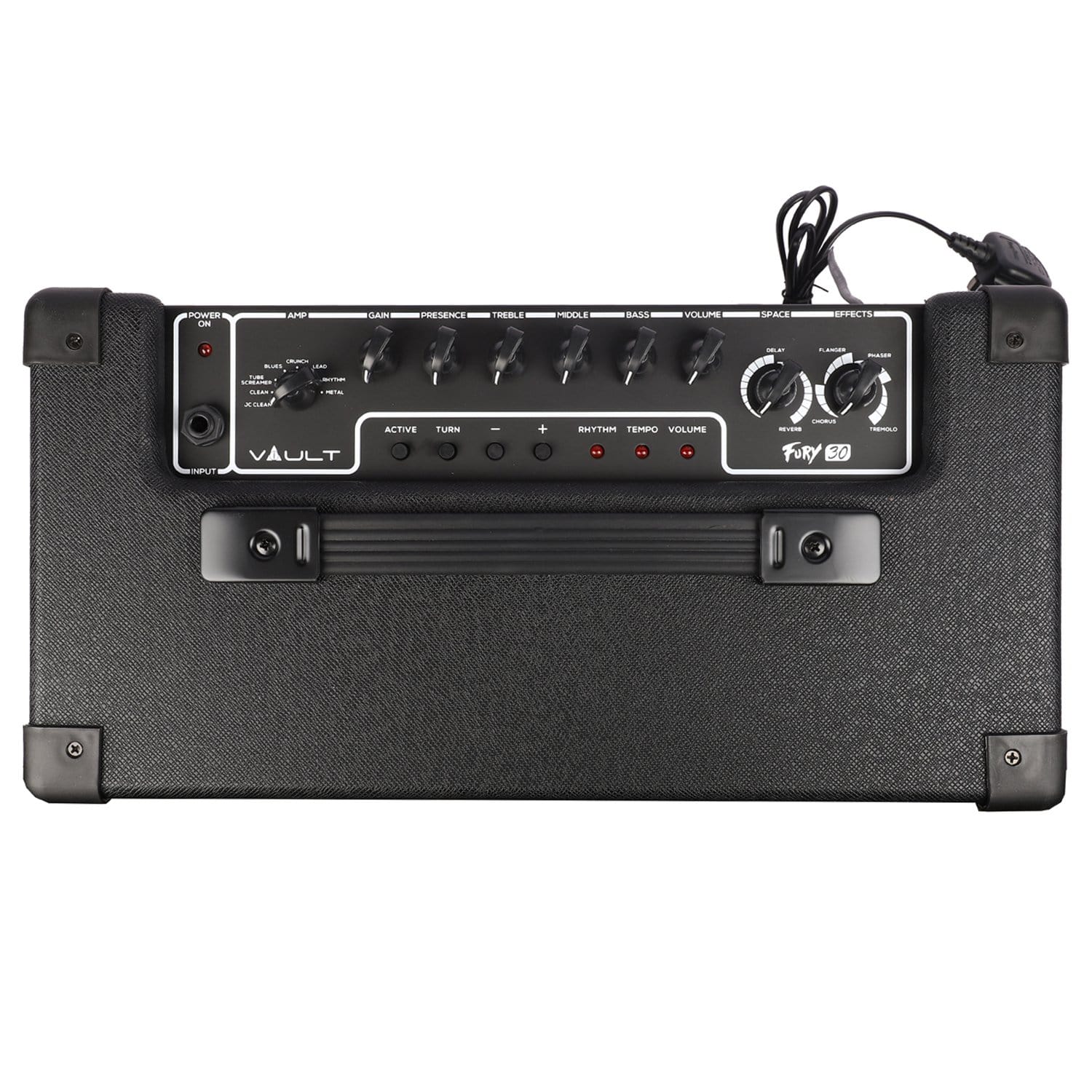 Vault Fury 30 Watt Digital Combo Guitar Amplifier with Effects and 36 Pattern Drum Machine - Must Have Accessories - Image 4
