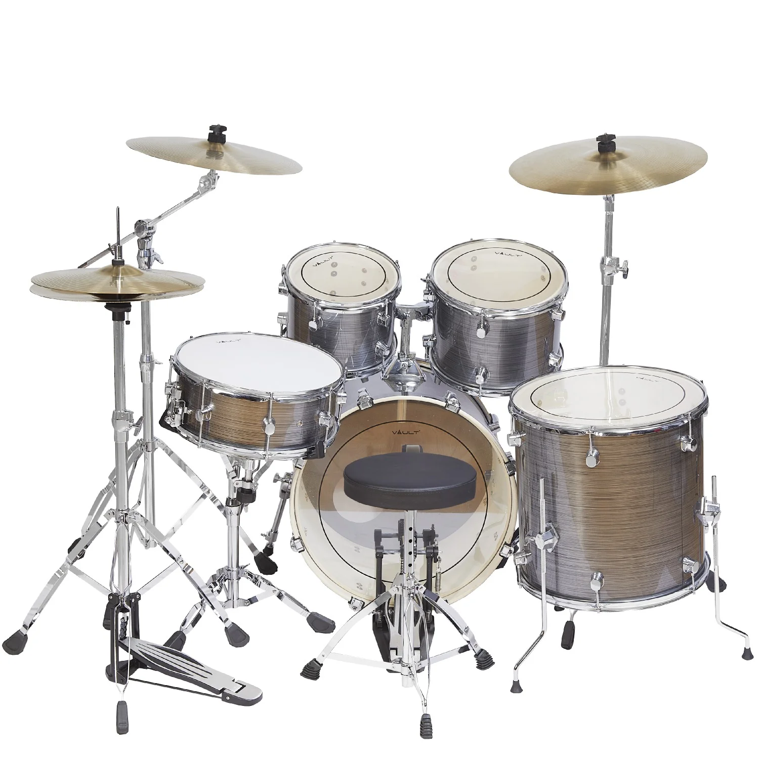 Vault Groover Plus 5-Piece Acoustic Drum Kit with Hardware, Cymbals & Throne - Image 55