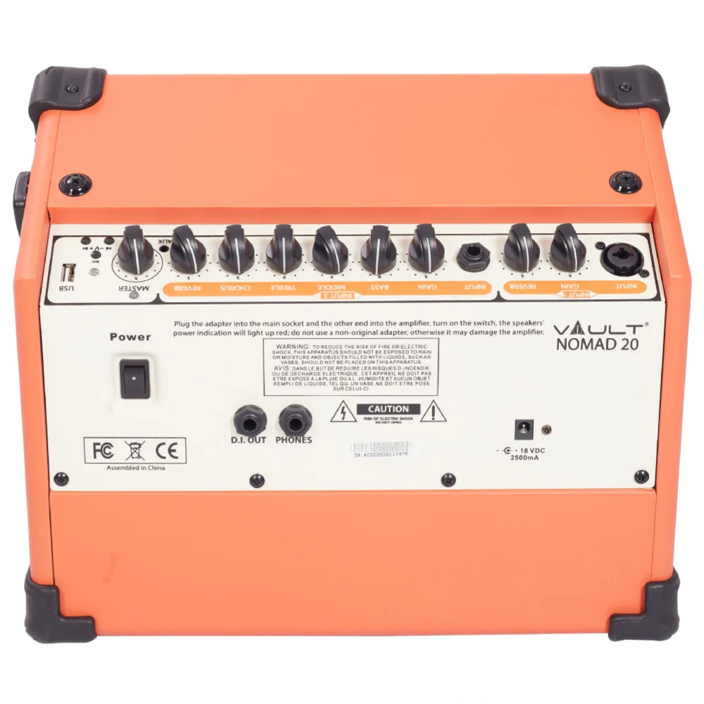 Vault Nomad 20 Twenty Watt Acoustic Guitar Two Channel Amplifier with Independent Chorus and Reverb Effects - Image 4