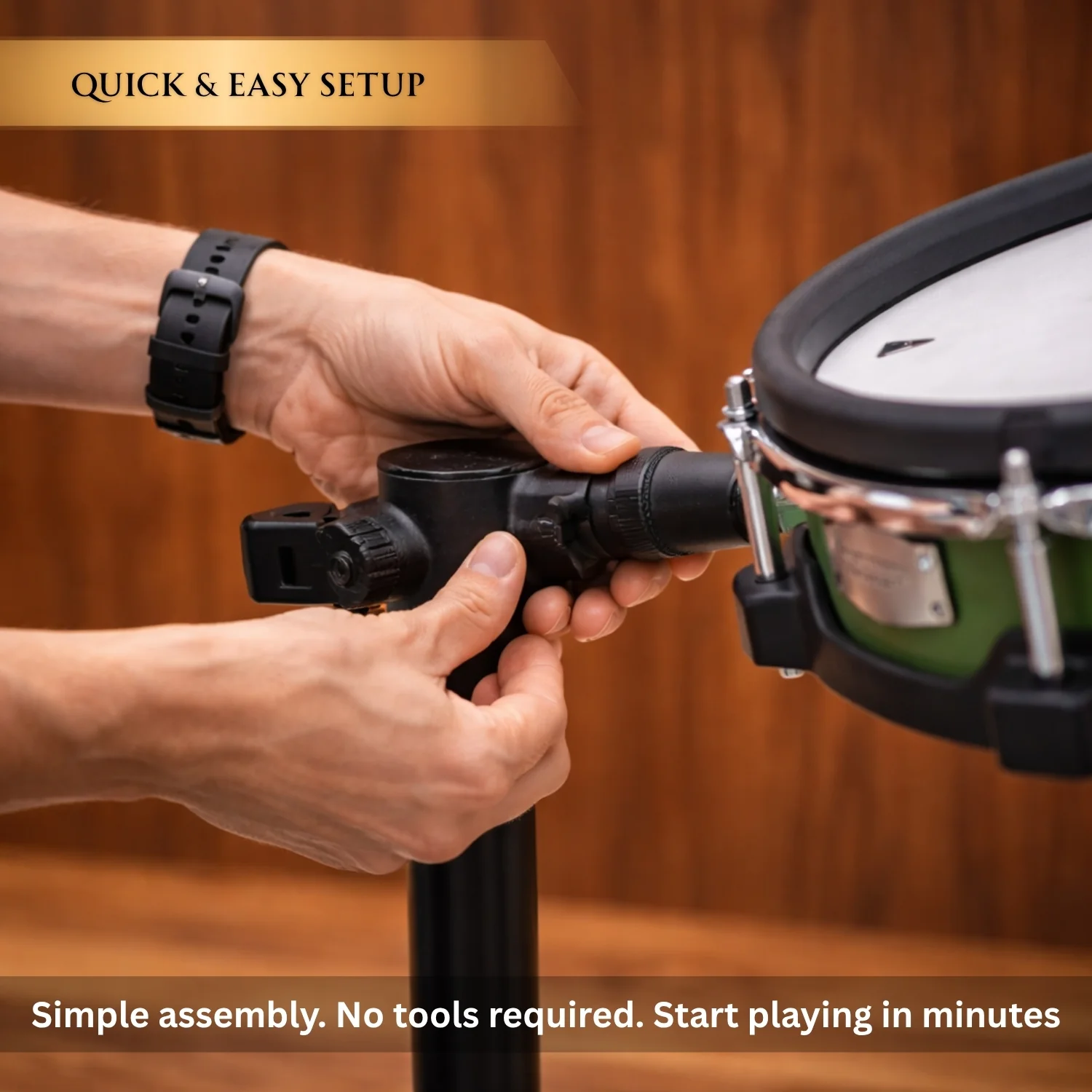 Vault Performer Electronic Drum Kit with Full-Size Mesh Pads, Triple Zone Cymbals and Advanced Module with 900+ Sounds - Image 6