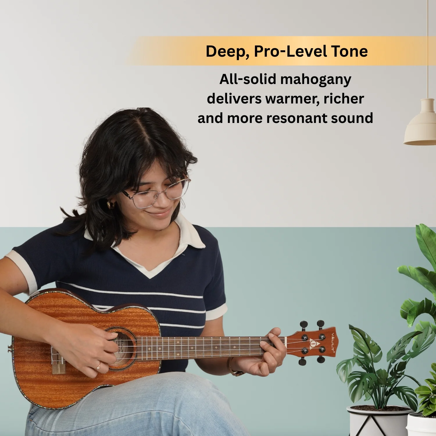 Vault Performer Pro 26" All Solid Mahogany Premium Tenor Ukulele with Gigbag - Image 8