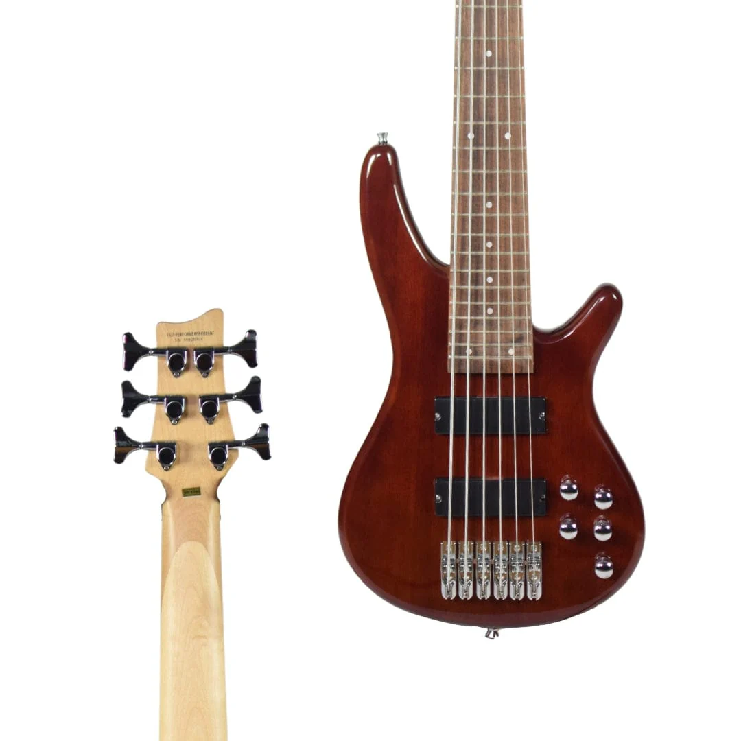 Vault Performer Pro RB4 Four String Electric Bass Guitar with Gigbag - High Gloss Solid Mahogany - Image 23