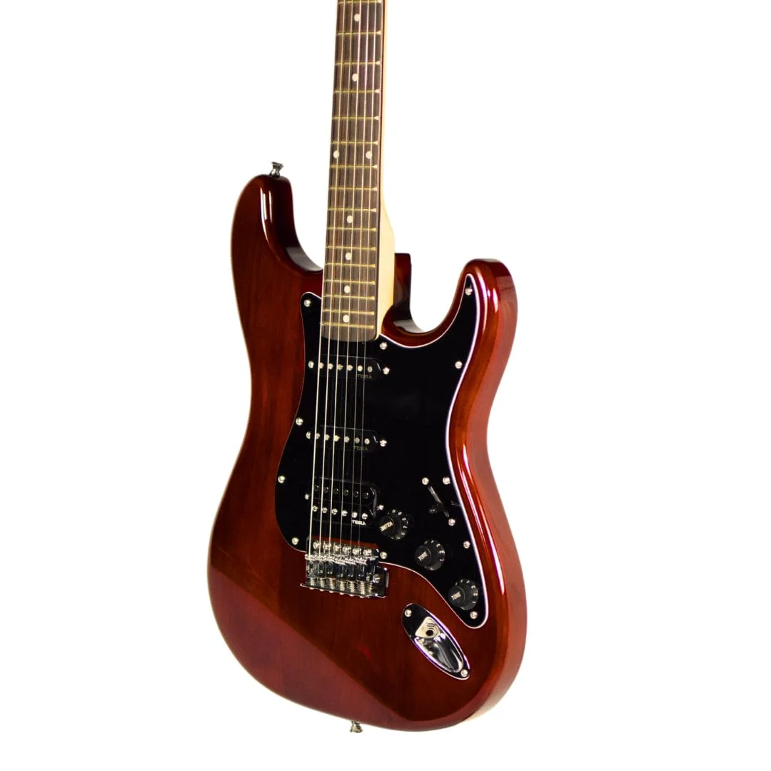 Vault Performer Pro ST 6 String Solid Mahogany Electric Guitar with Gigbag - Image 6