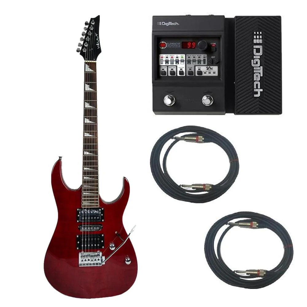 Vault RG1RW Soloist Style Electric Guitar With Digitech Element XP ELMTXPV-01 Guitar Processor Bundle - Image 11
