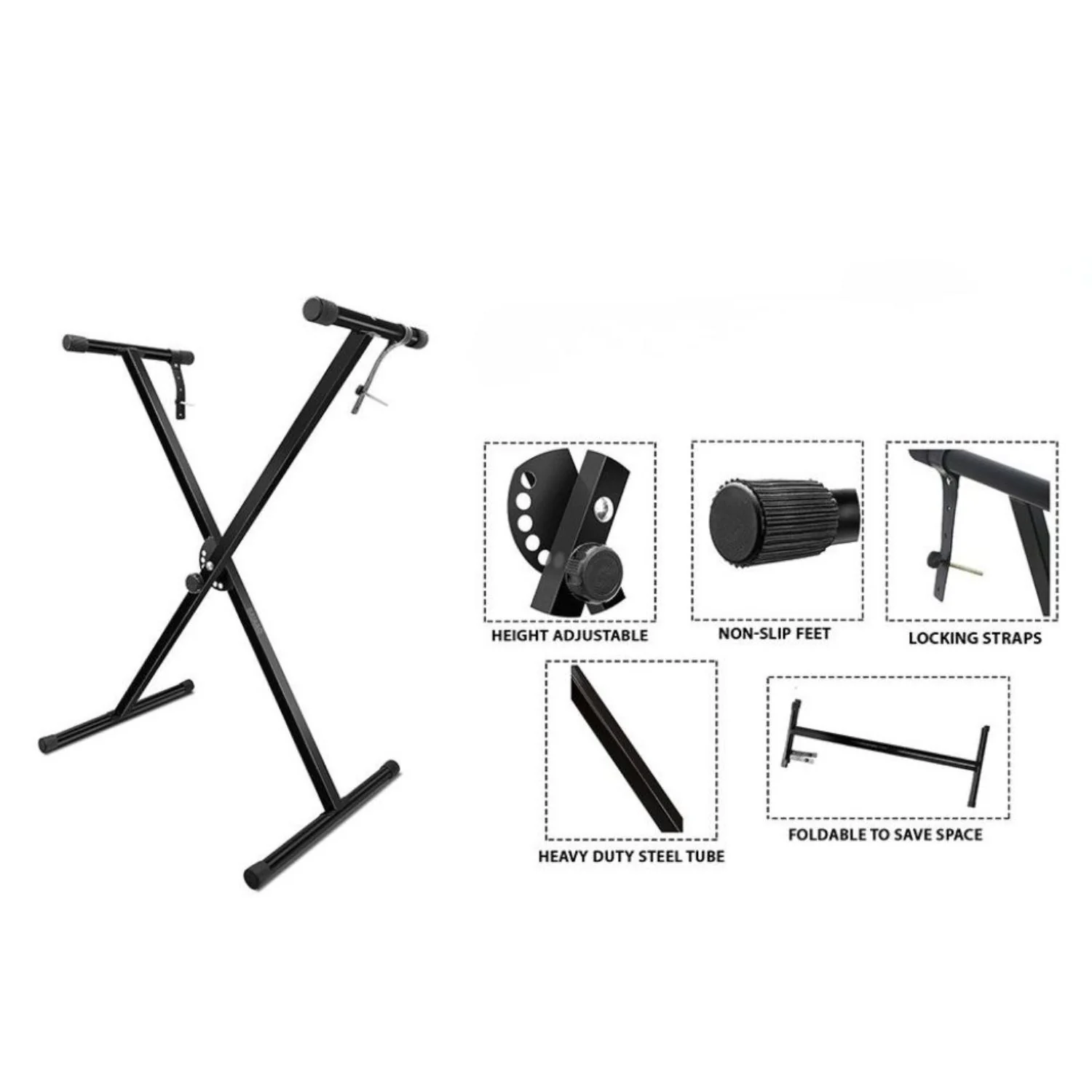 Bajaao Single X Adjustable Keyboard Stand - Image 3