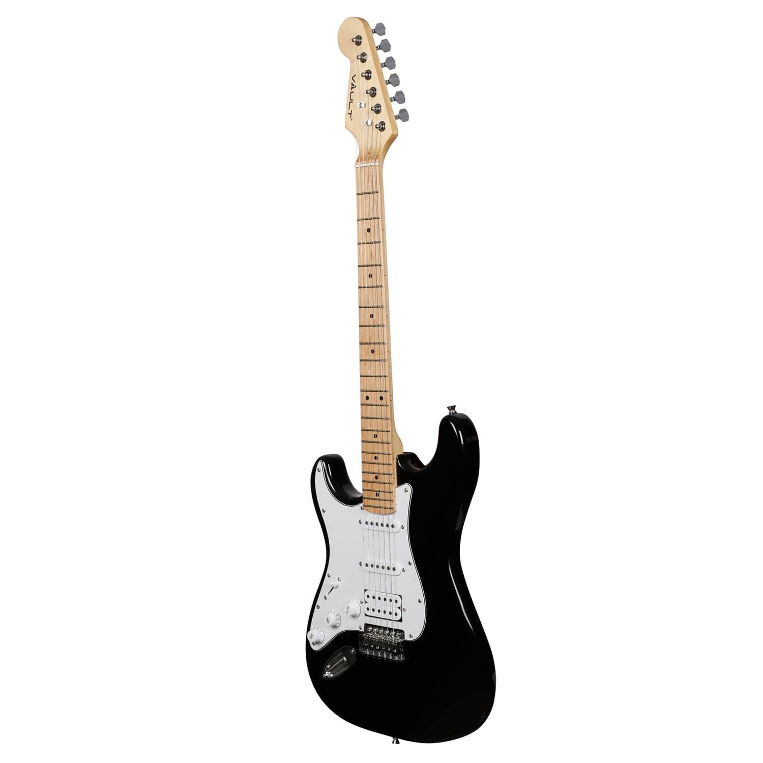 Vault ST1M Left-Handed 6-String Electric Guitar - Black - Image 3