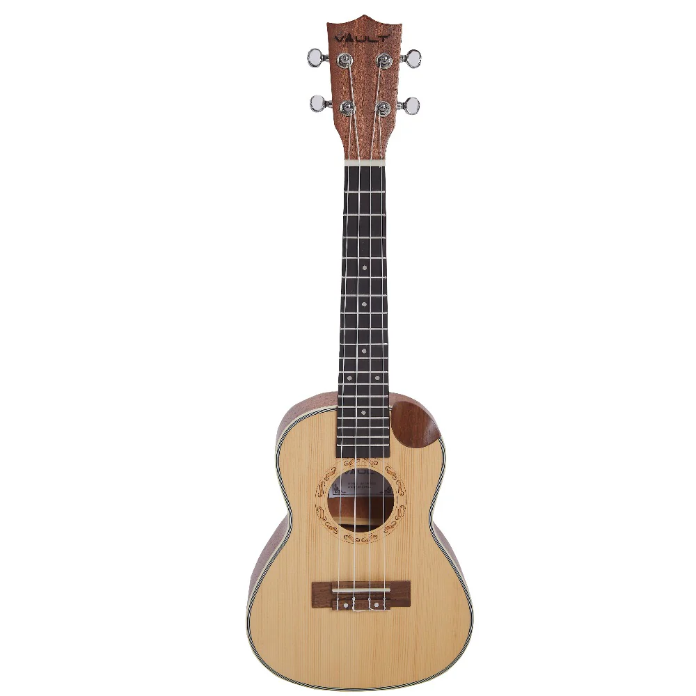 Vault UK-1000CC 23-Inch Solid Spruce Top Premium Semi Cutaway Concert Ukulele - Open Box
