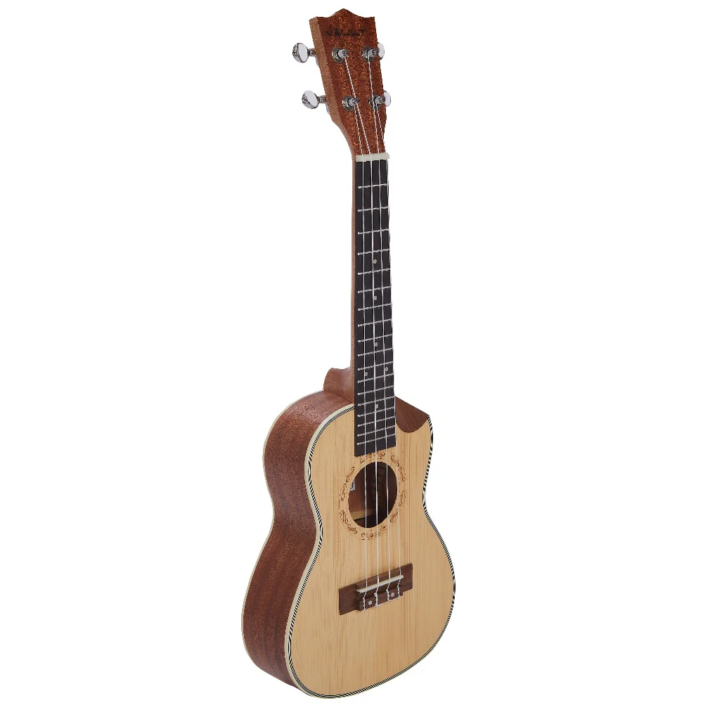Vault UK-1000CC 23-Inch Solid Spruce Top Premium Semi Cutaway Concert Ukulele - Open Box - Image 5