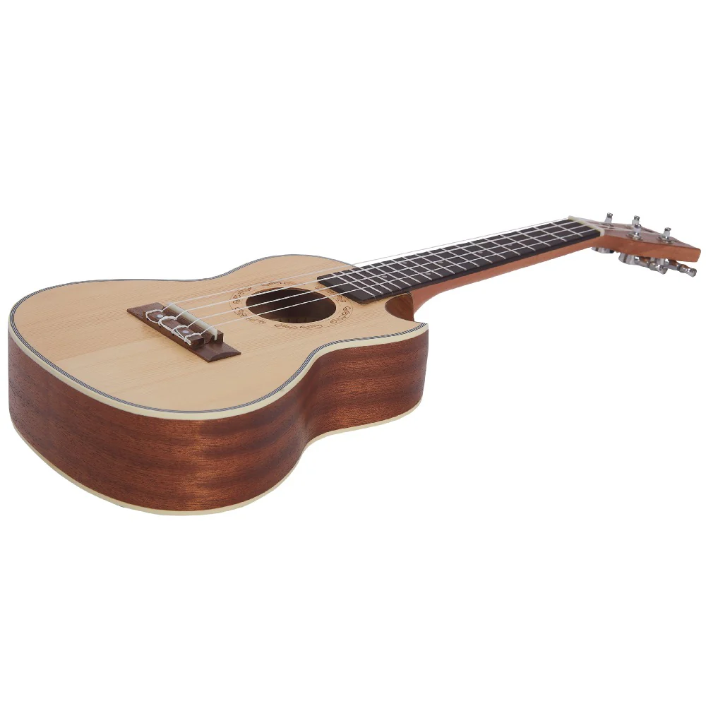 Vault UK-1000CC 23-Inch Solid Spruce Top Premium Semi Cutaway Concert Ukulele - Open Box - Image 8