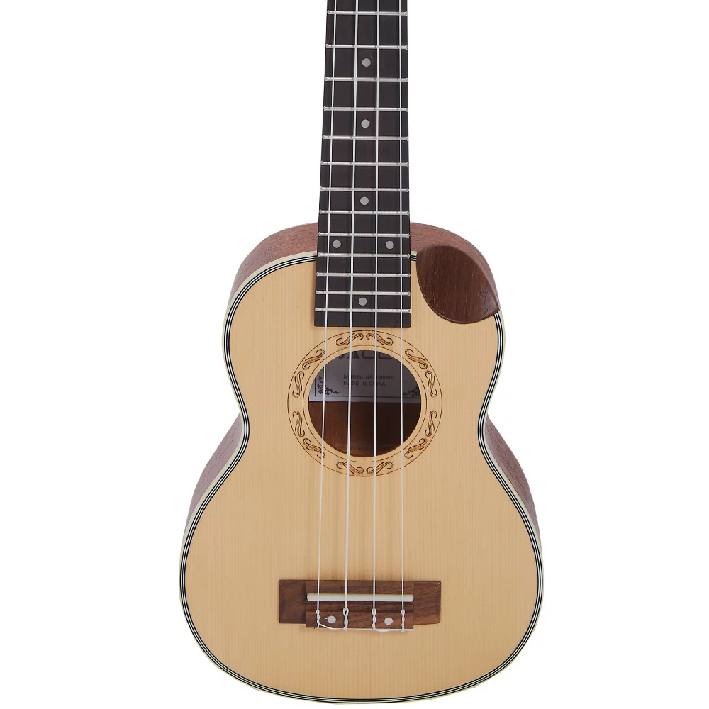 Vault UK-1000SC 21-Inch Solid Spruce Top Premium Semi Cutaway Soprano Ukulele - Open Box - Image 3