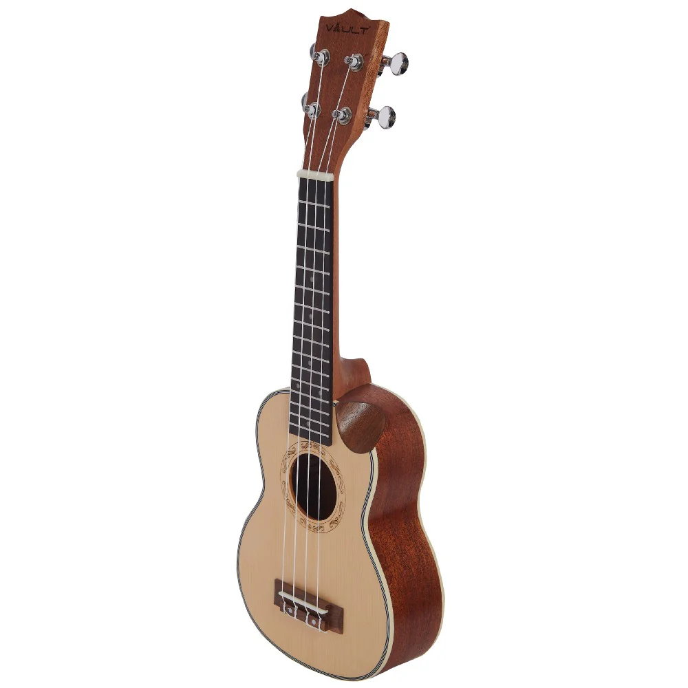 Vault UK-1000SC 21-Inch Solid Spruce Top Premium Semi Cutaway Soprano Ukulele - Open Box - Image 5