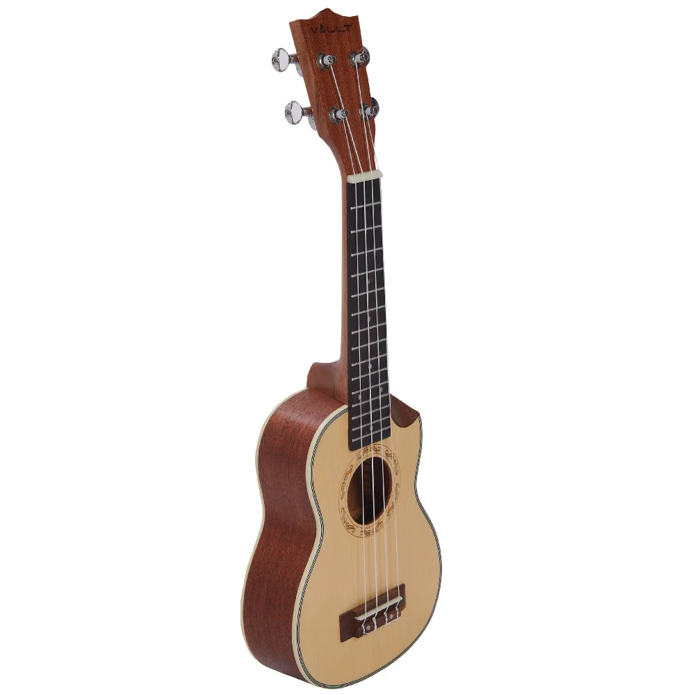 Vault UK-1000SC 21-Inch Solid Spruce Top Premium Semi Cutaway Soprano Ukulele - Open Box - Image 6