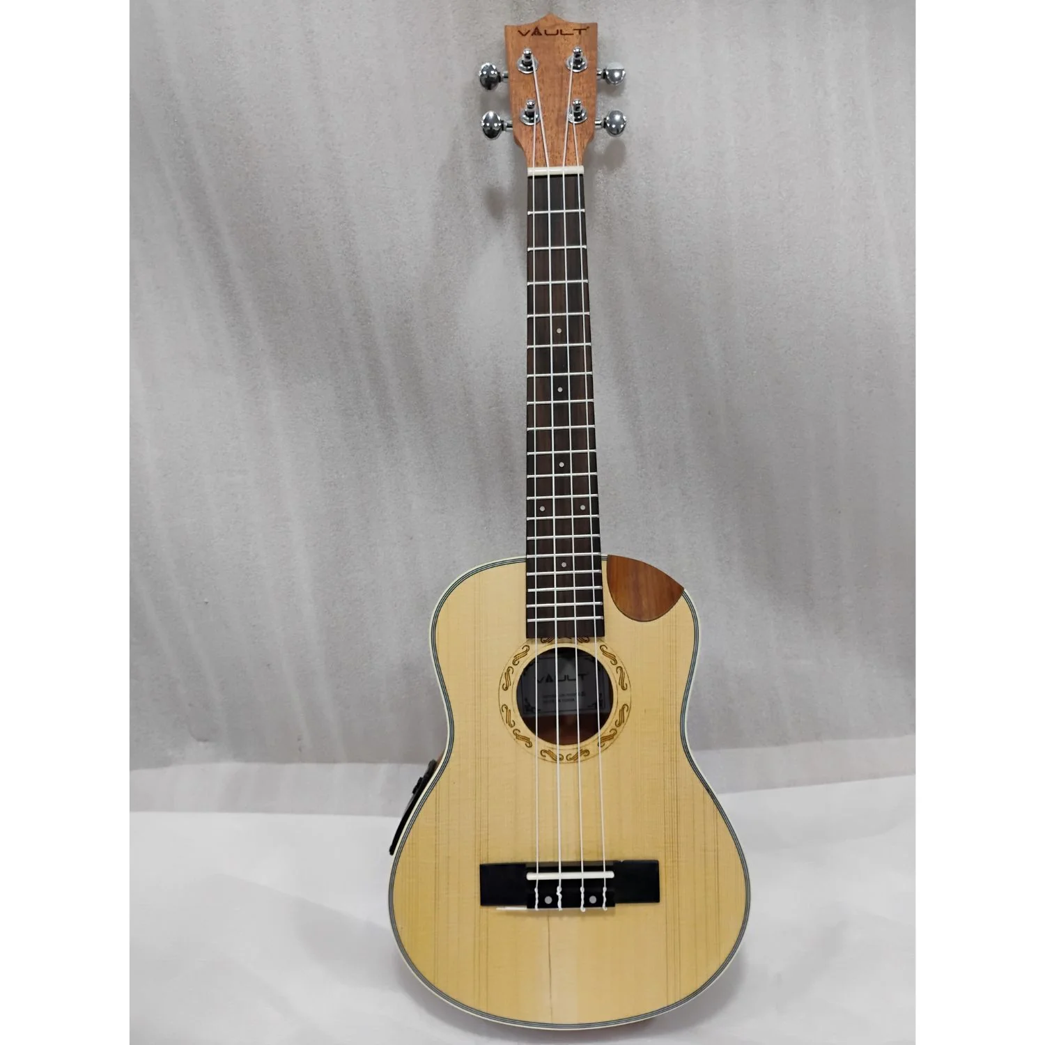 Vault UK-1000TCE 26-Inch Solid Spruce Top Premium Semi Cutaway Electro- Acoustic Tenor Ukulele - Open Box B Stock