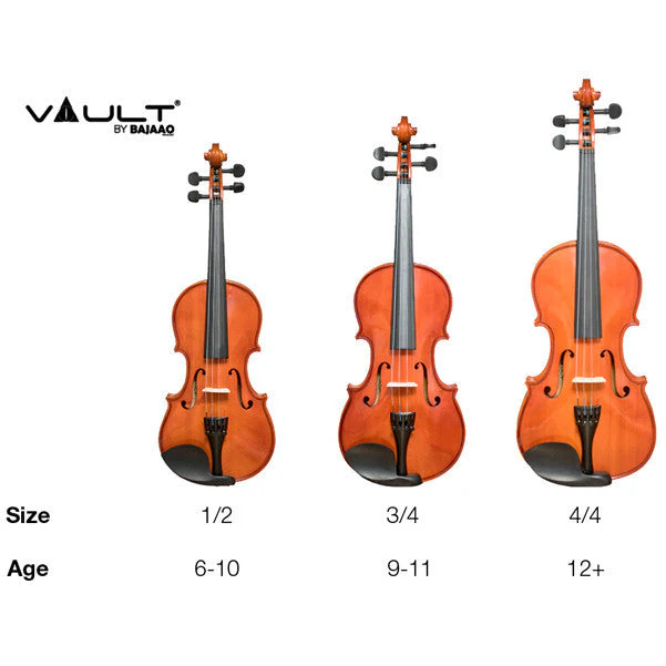 Vault VI1030 1/2 Solid Violin With Hard Case, Rosin and Bow - Image 9