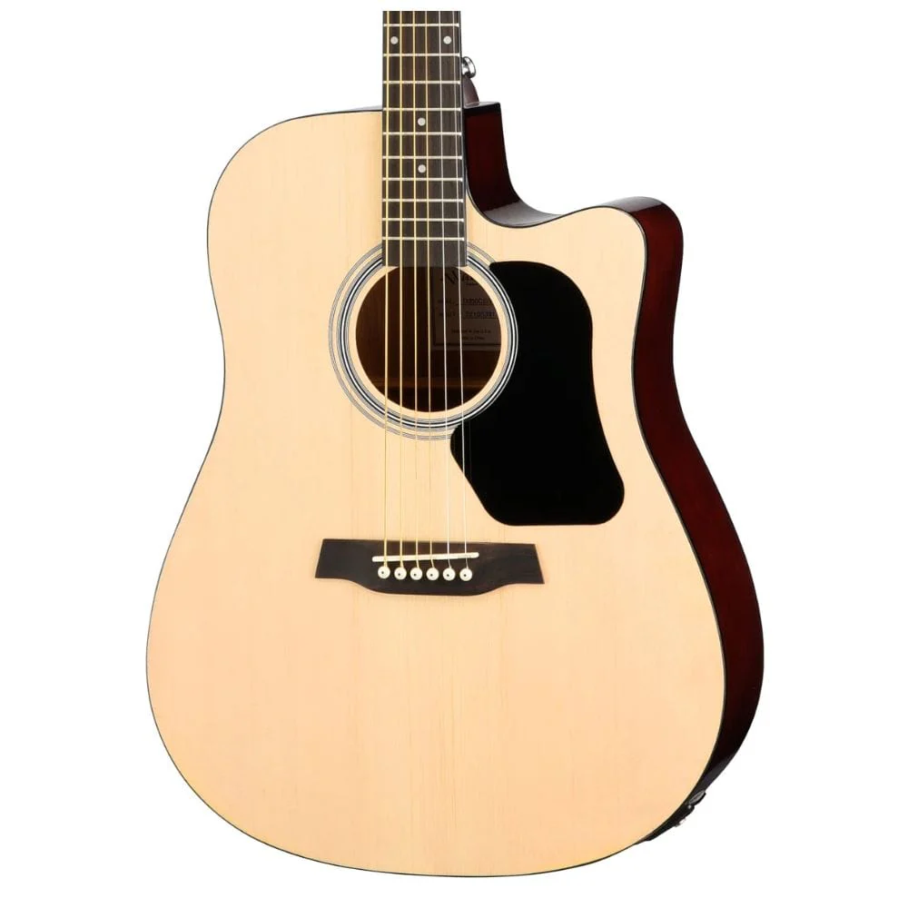 Walden D450CE Dreadnought Cutaway 6 String Electro Acoustic Guitar with Gig Bag - Image 3