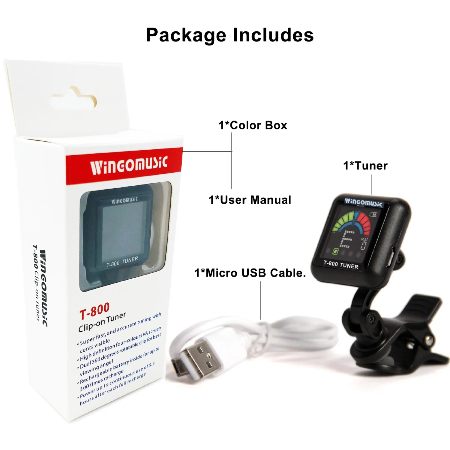Wingo T-800 Guitar Tuner - Image 5
