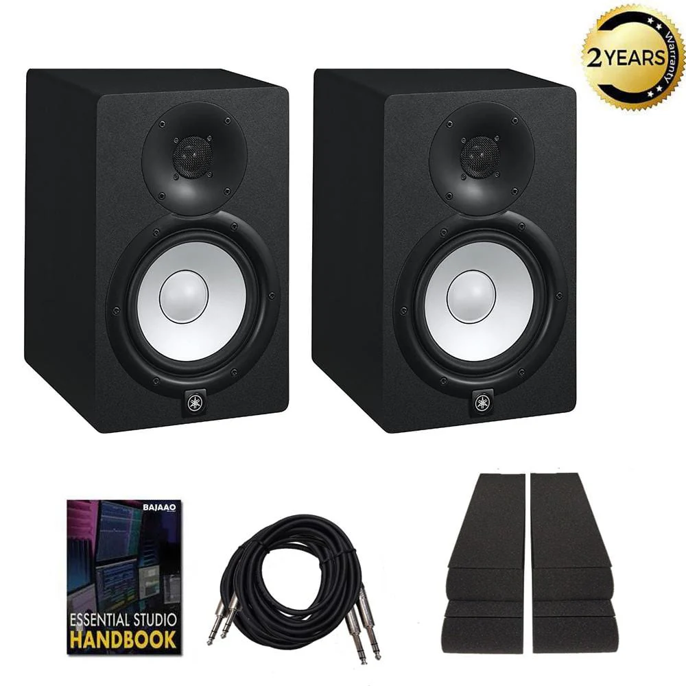 Yamaha HS7 Two Way 6.5inch Active Monitor with Isolation Pads, Cable and Ebook - Pair