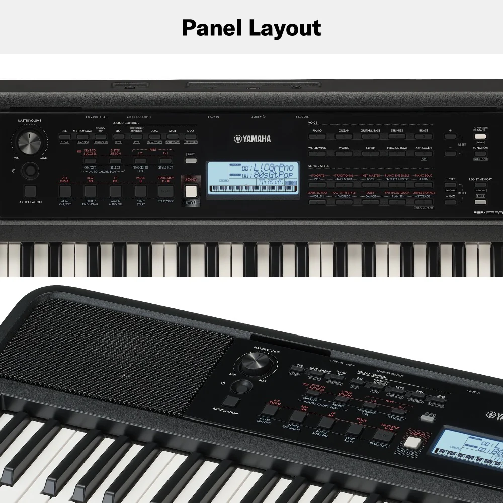 Yamaha PSR-E383 61 Keys Portable Keyboard with Adaptor - Image 3