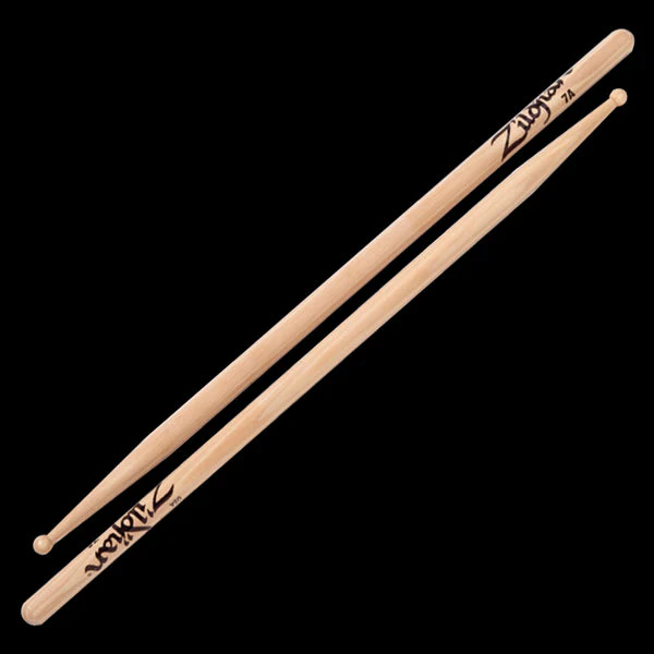 Zildjian 7AWN Natural Drumsticks, Wood Tip -7A