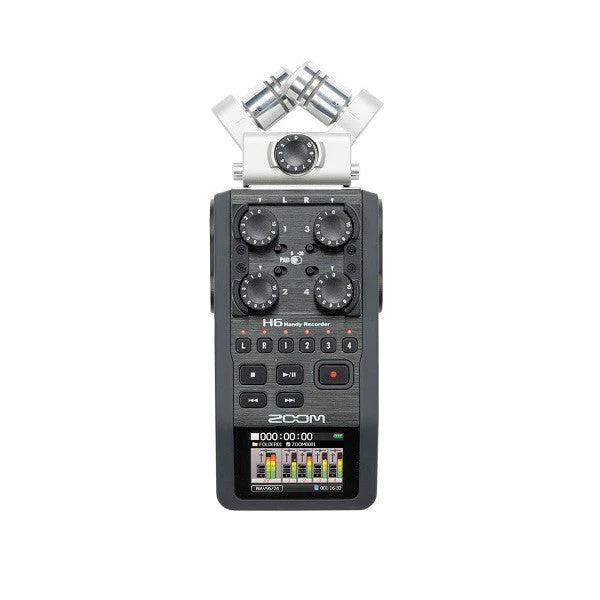 Zoom H6 Handheld Portable Audio Recorder w/ Interchangeable Microphone