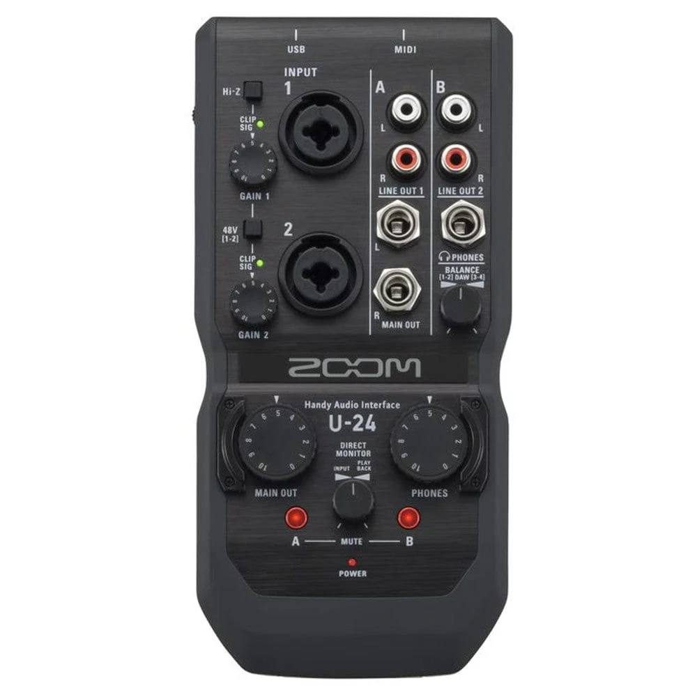 Zoom U-24 Handy Audio Interface - Black